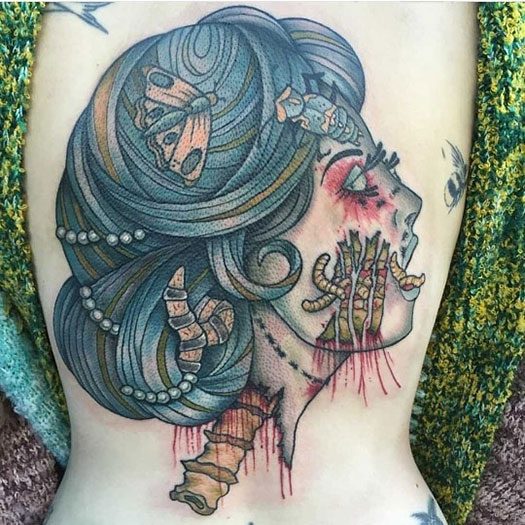 zombie gypsy head tattoo