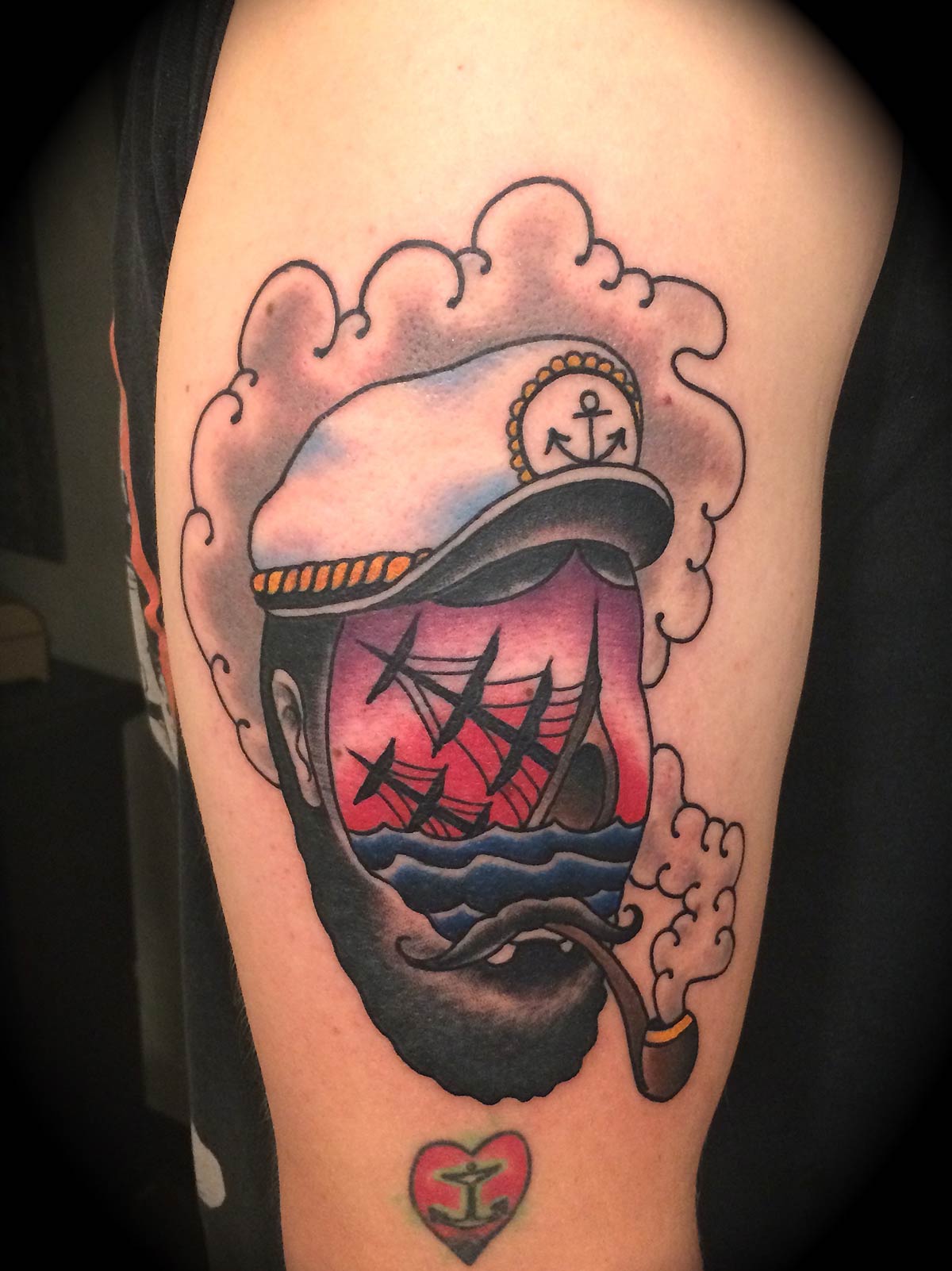 sunken ship tattoo traditional