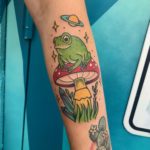 frog and mushroom tattoo